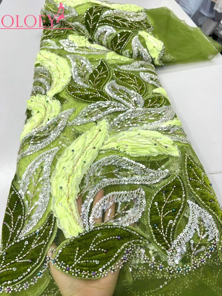 Sewing Velvet Fabric - Tissu de dentelle en velours perlé