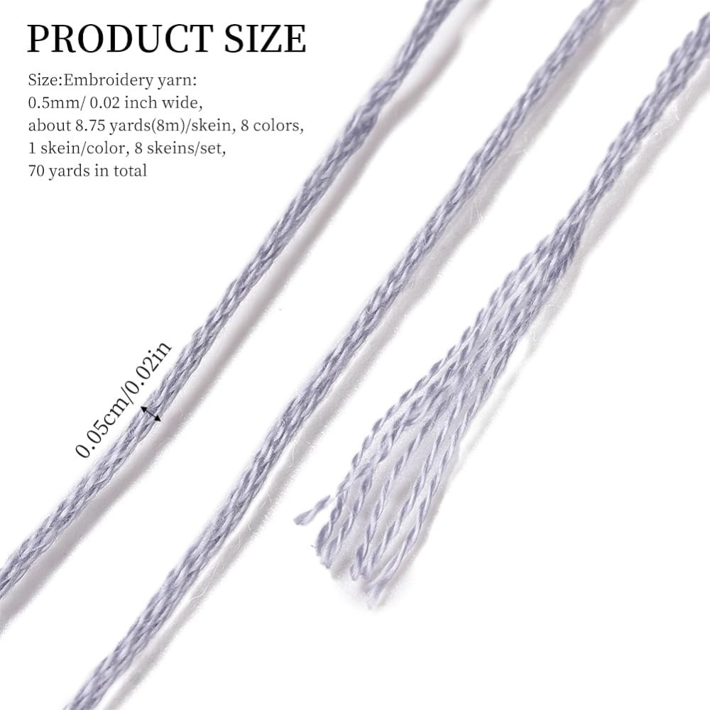 8 écheveaux 70 Yards gris Brac - Embroidery Floss Thread avis et prix