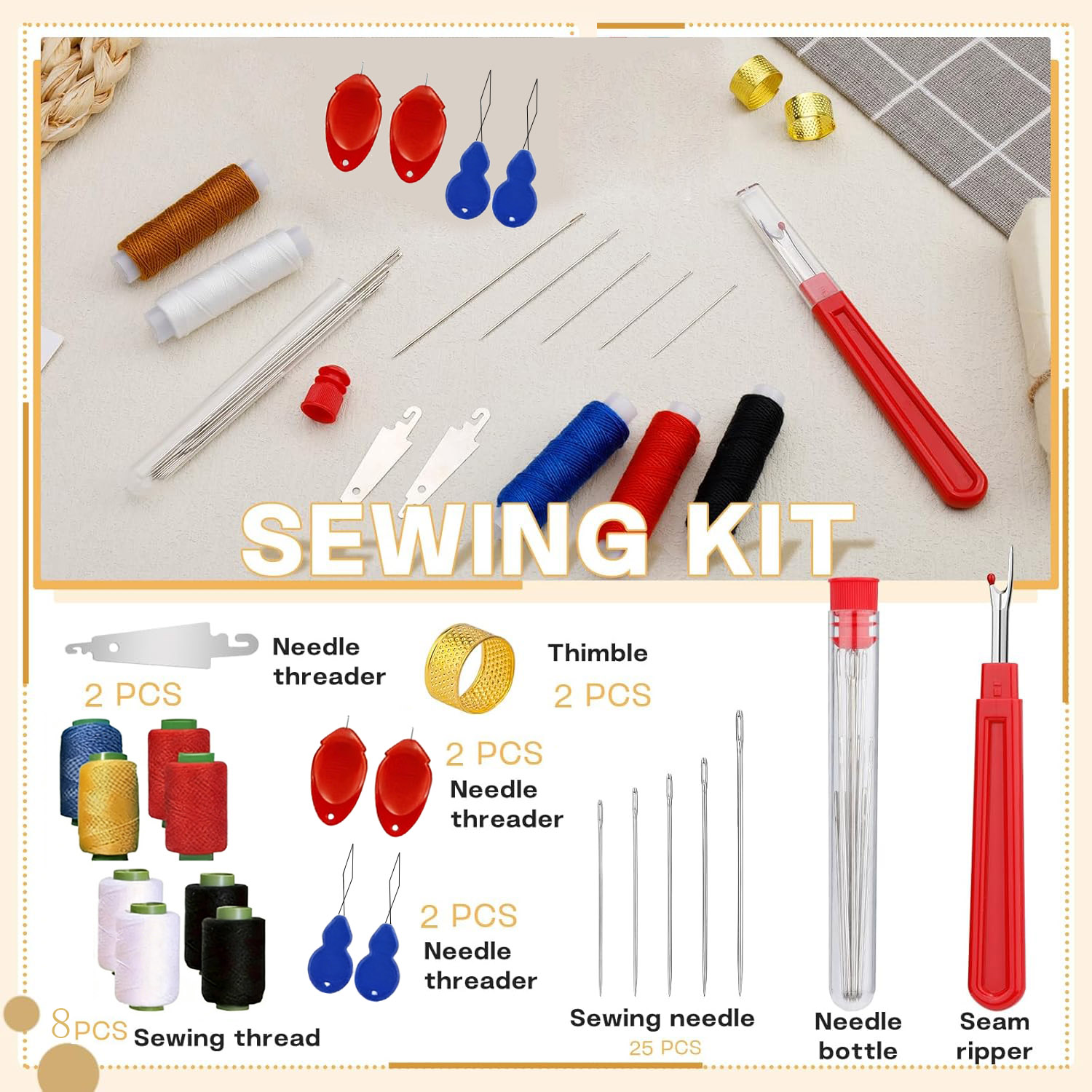 Kit de 43 aiguilles à grande p - Sewing Garments avis et prix